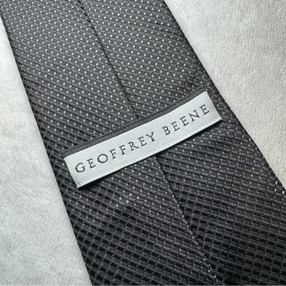 GEOFFREY BEENE Men's‎ Tie Black Geometric Classic Dress Work Polyester Nylon
